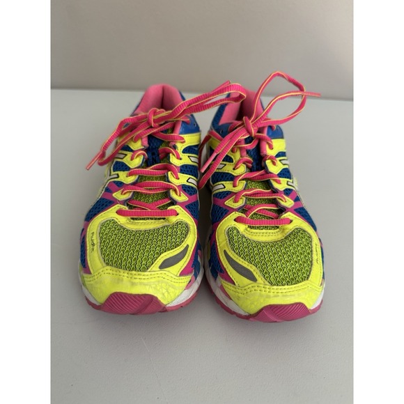 Asics Gel Kayano 21 Running Shoes Womens Size 7 T4H7N Green/Pink/Blue Sneakers - Picture 2 of 7